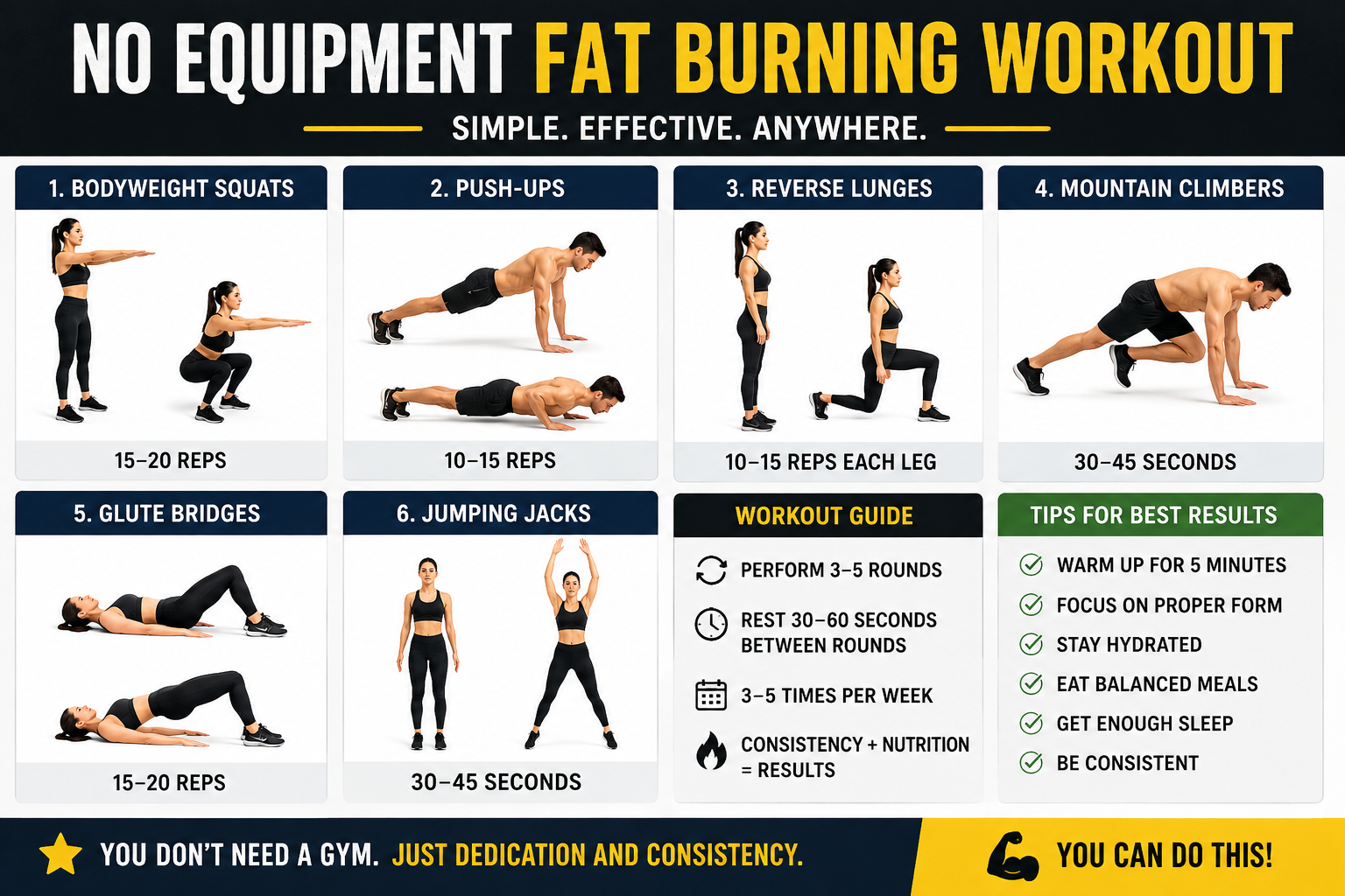 No Equipment Fat Burning Workout